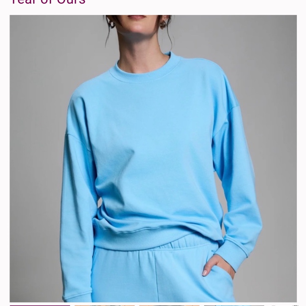 Year of Ours Bright Sky Blue Crewneck Sweatshirt